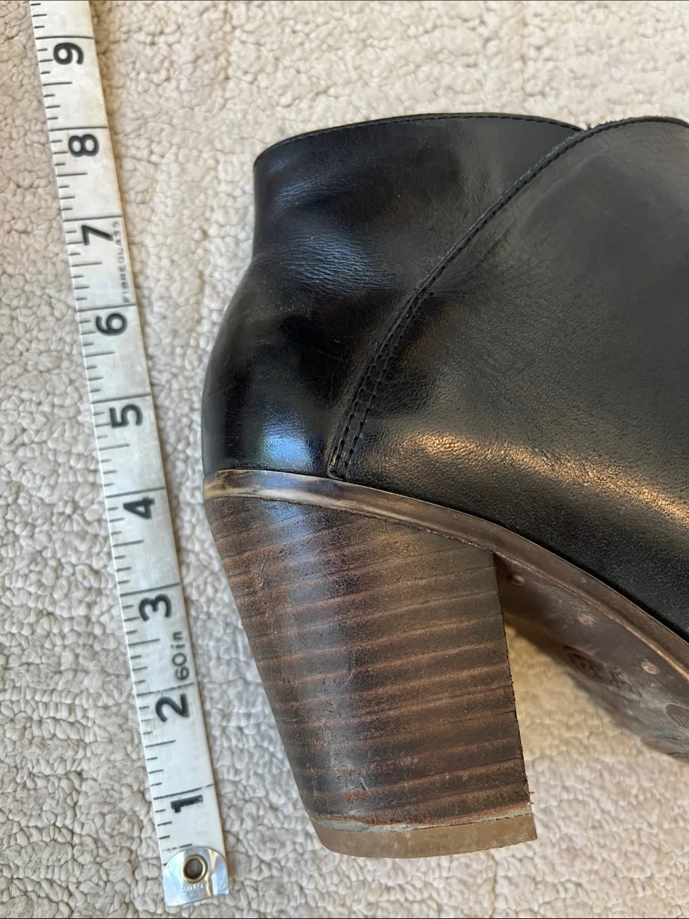Lucky Brand Black Leather Ankle Booties with Block Heel - Picture 10 of 10